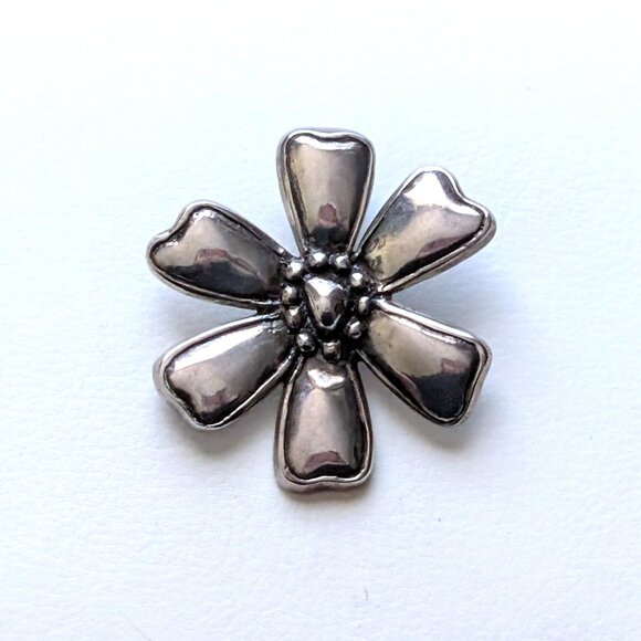 Vintage Designer Solid Sterling Silver 925 Flower Shape Pendant - Picture 1 of 6